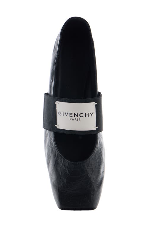 Givenchy Sliced Square Toe Mary Jane Flat In Black