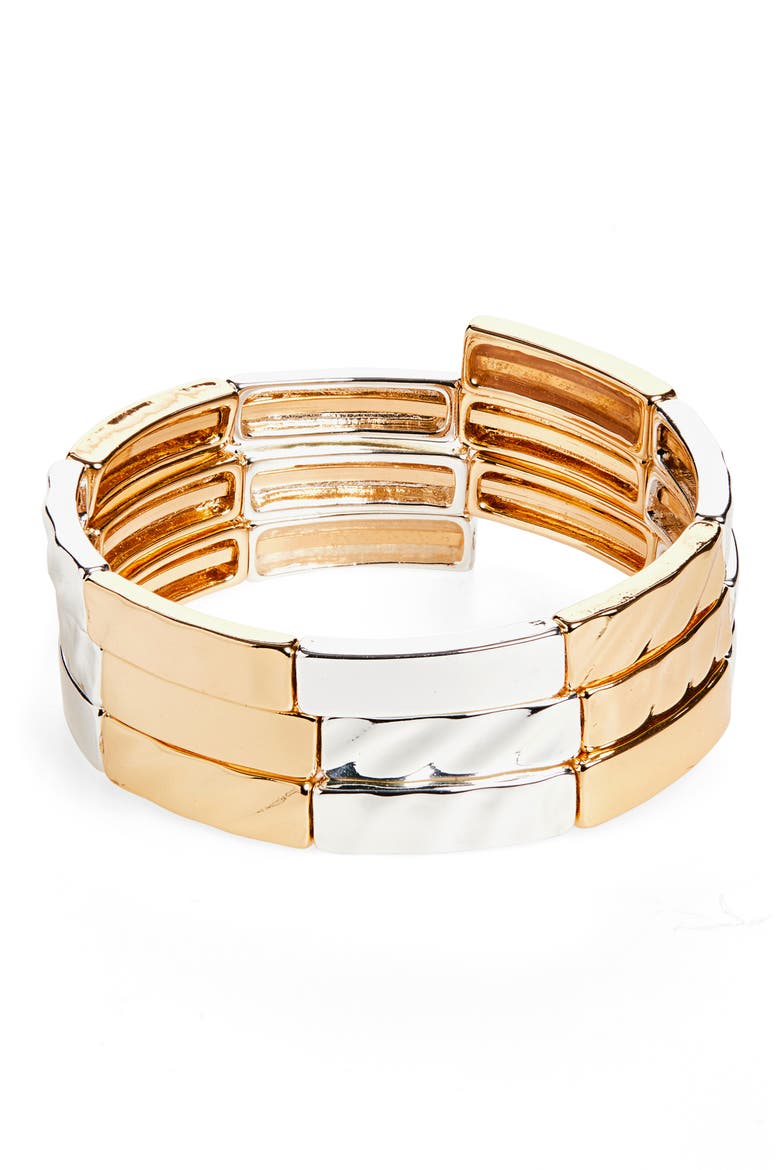 Molten Coil Wrap Bracelet, Main, color, GOLD- SILVER