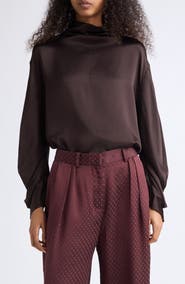 Reiss Meena Mock Neck Silk Top