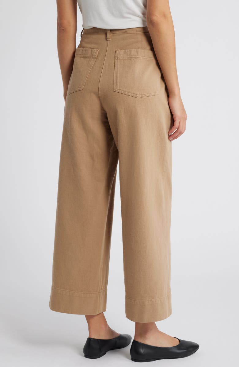 Eileen Fisher High Waist Wide Leg Ankle Pants, Alternate, color, Biscuit