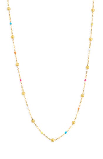 Knotty Delicate Station Chain Necklace In Gold