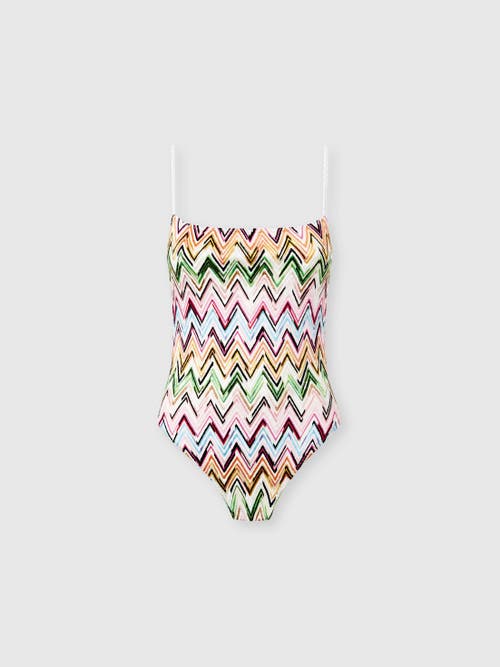 Missoni One-piece Swimsuit In Stretch Viscose With Lace And Zigzag Pattern in Multicoloured at Nordstrom, Size 44