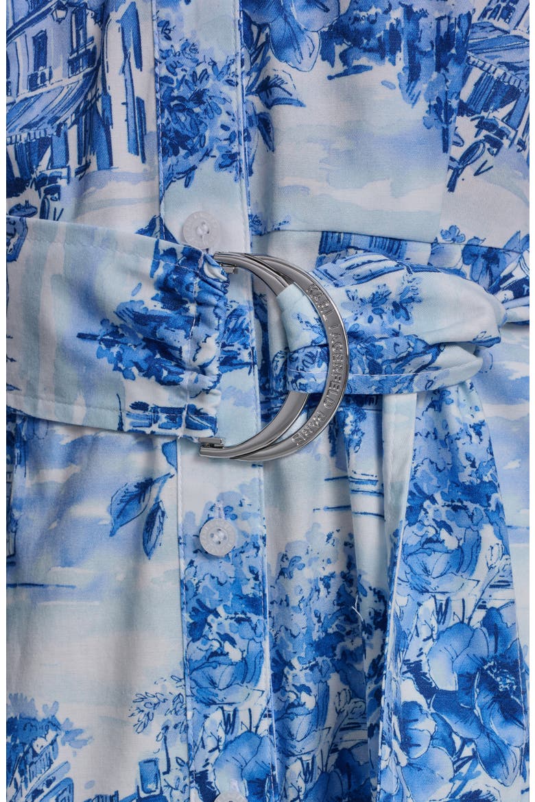 Toile Print Long Sleeve Shirtdress, Alternate, color, PORCELAIN BLUE COMBO
