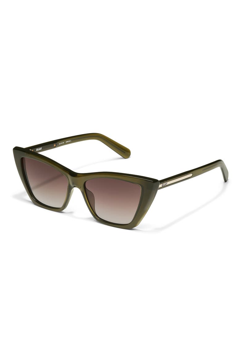 Set in Stone 55mm Cat Eye Sunglasses, Alternate, color, OLIVE/ BROWN