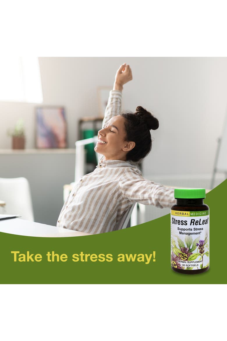 Stress ReLeaf Herbal Relaxation Supplement, 60 Softgels, Alternate, color, No Color