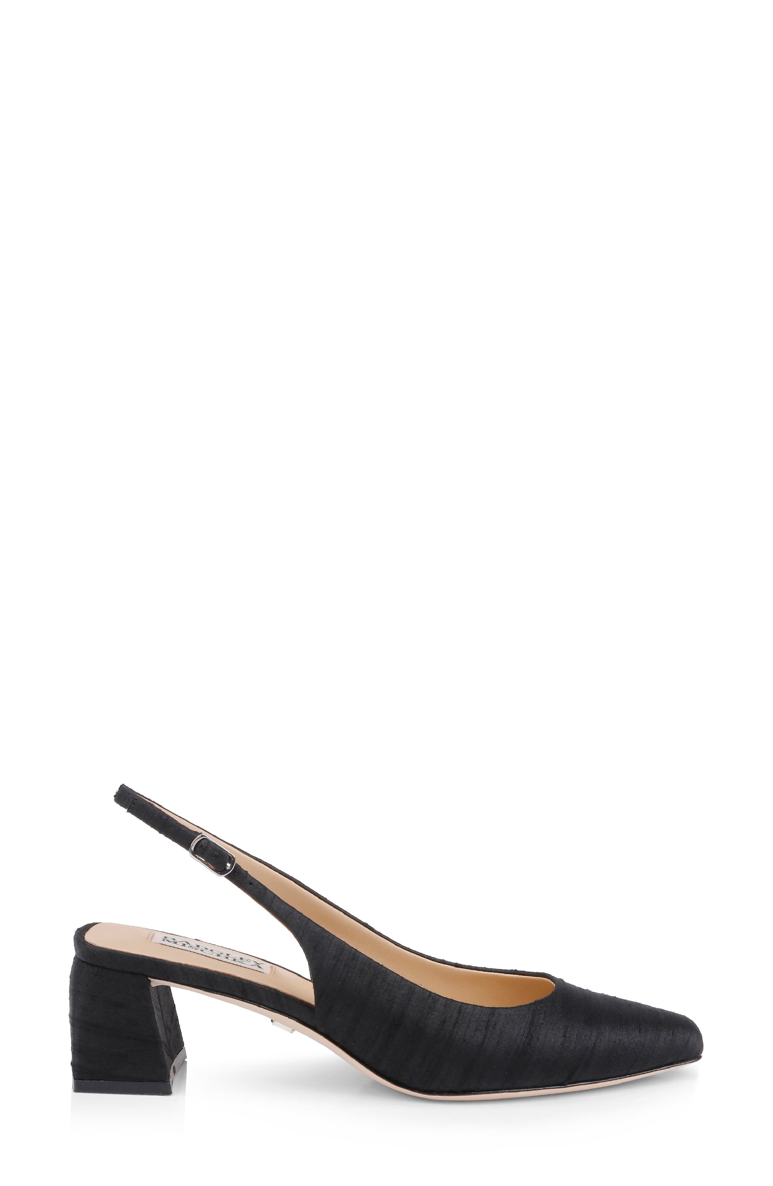 BADGLEY MISCHKA Oaklee Block Heel Slingback Pump, Alternate, color, Black Silk