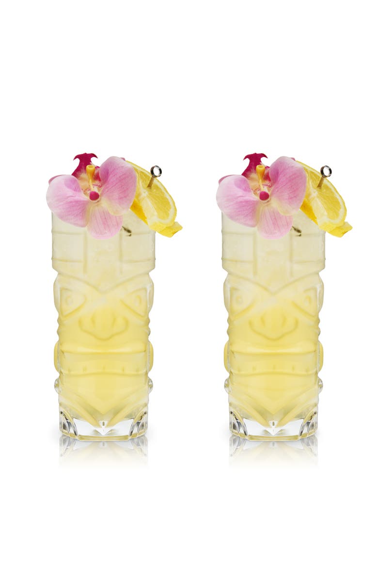 Viski Pacific Crystal Tiki Glasses Set of 2, Main, color, 