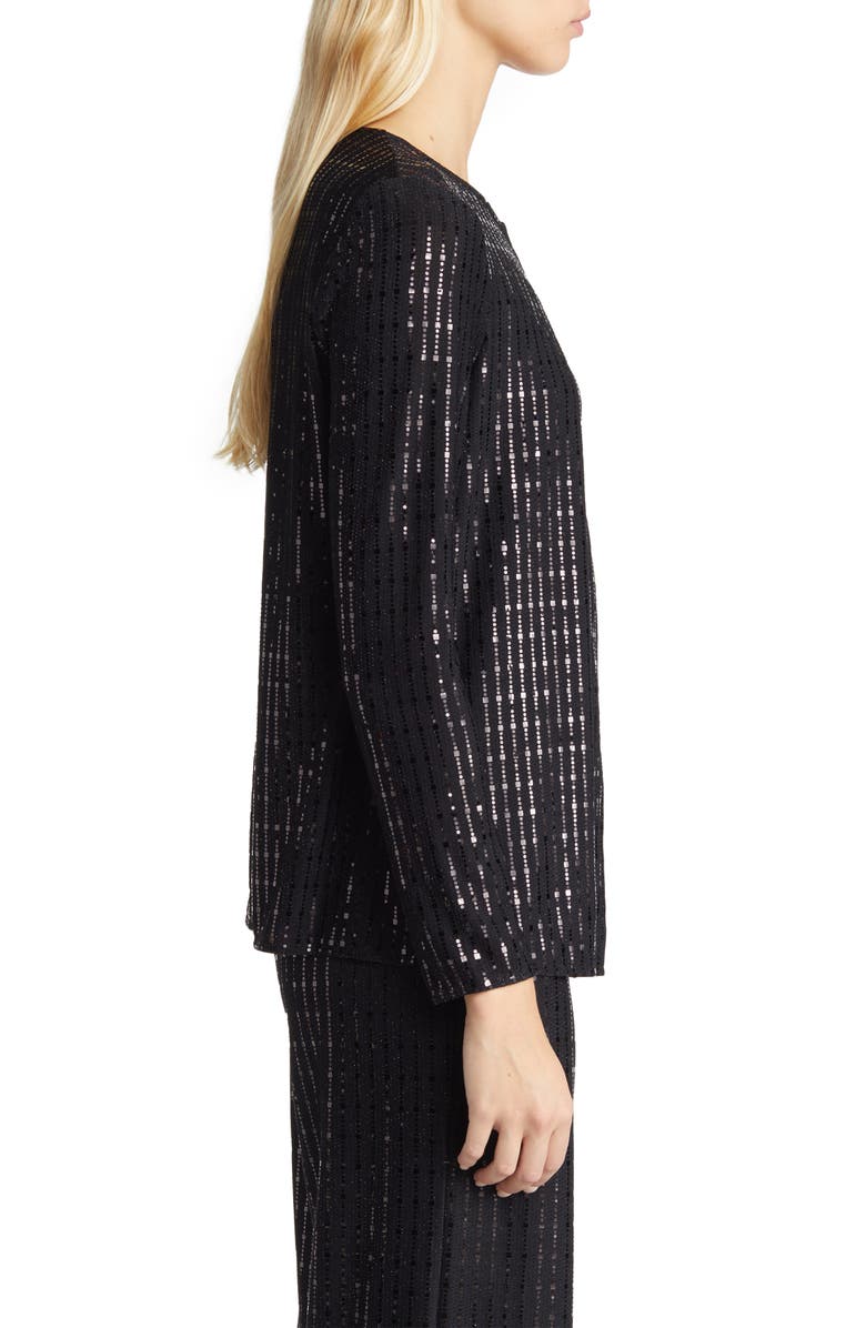 Anne Klein Linear Shine Jacket, Alternate, color, 