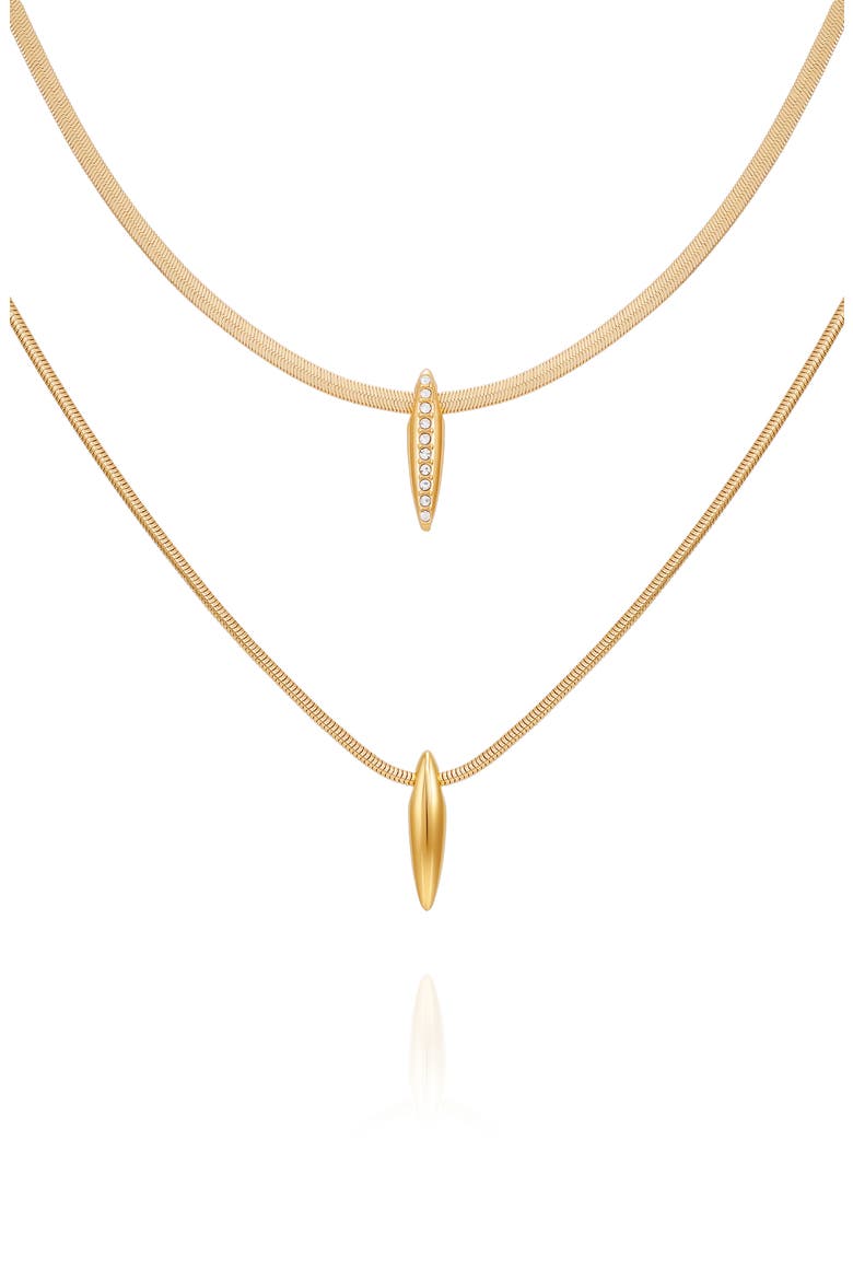 Set of 2 Layered Necklaces, Alternate, color, GOLDTONE
