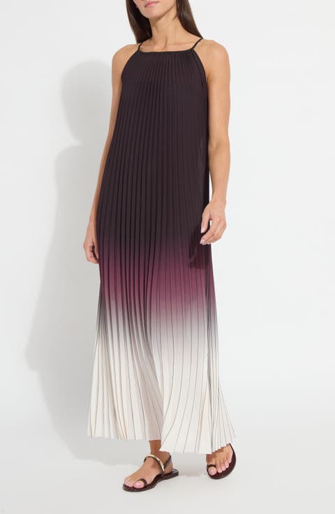 Lorena Pleated Chiffon Dress