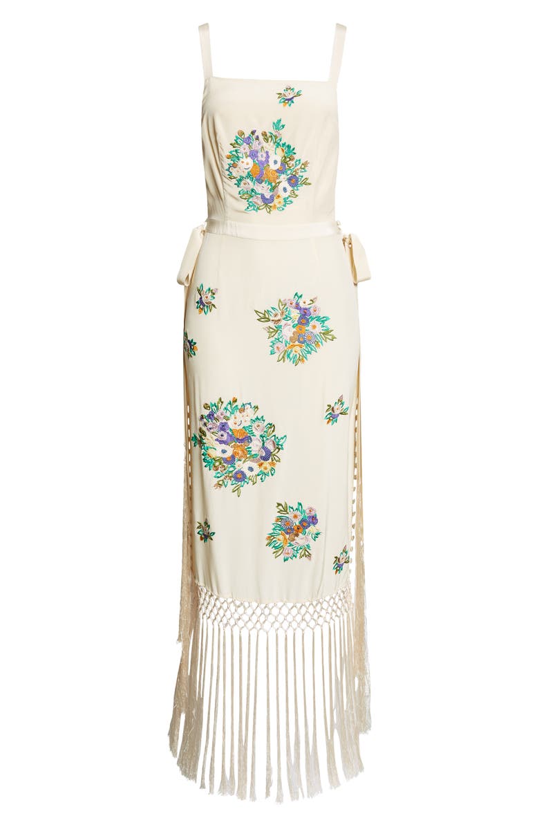 Bode Flower Language Silk Midi Dress, Main, color, 