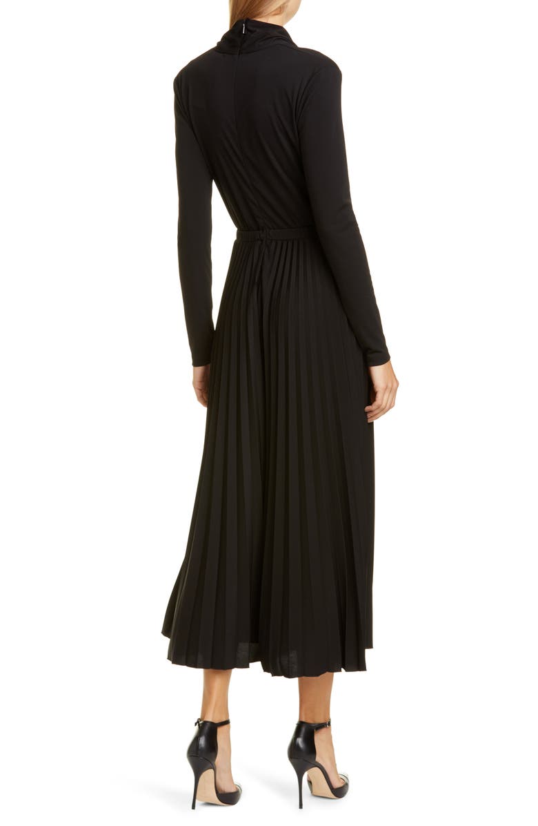 Max Mara Vieste Long Sleeve Pleated Wide Leg Jersey Jumpsuit, Alternate, color, 