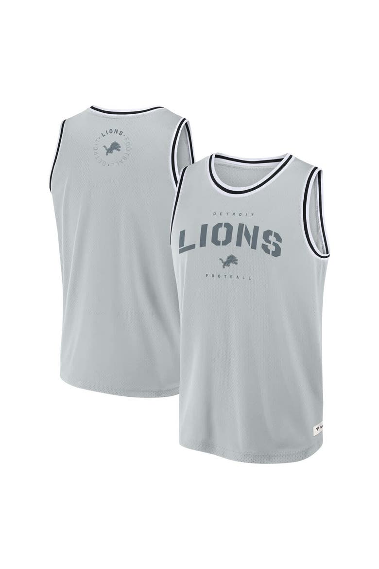 Men's Fanatics Silver Detroit Lions Elements Future Ground Jersey Tank Top, Main, color, Silver