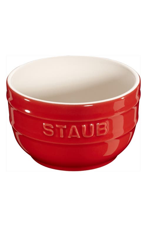 Staub Set Of 2 Stoneware 3.5-inch Prep Bowls In Red