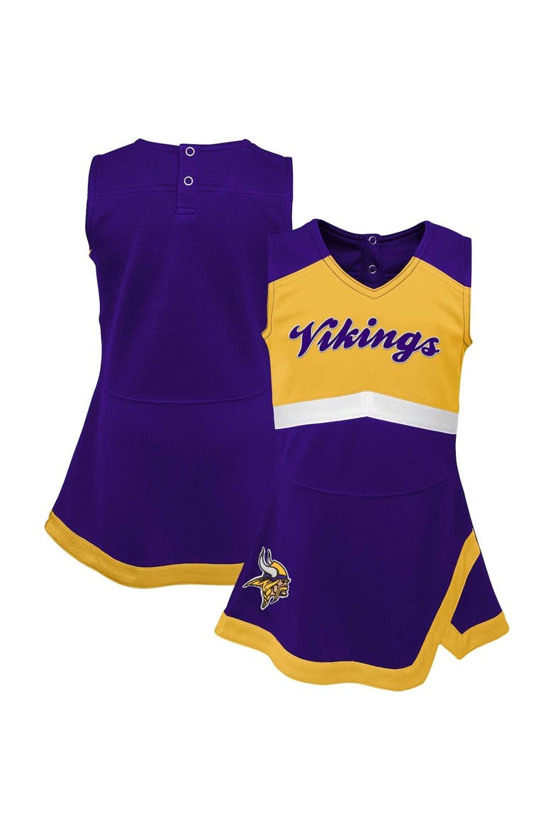 Girls Infant Purple Minnesota Vikings Cheer Captain Jumper Dress, Main, color, Purple