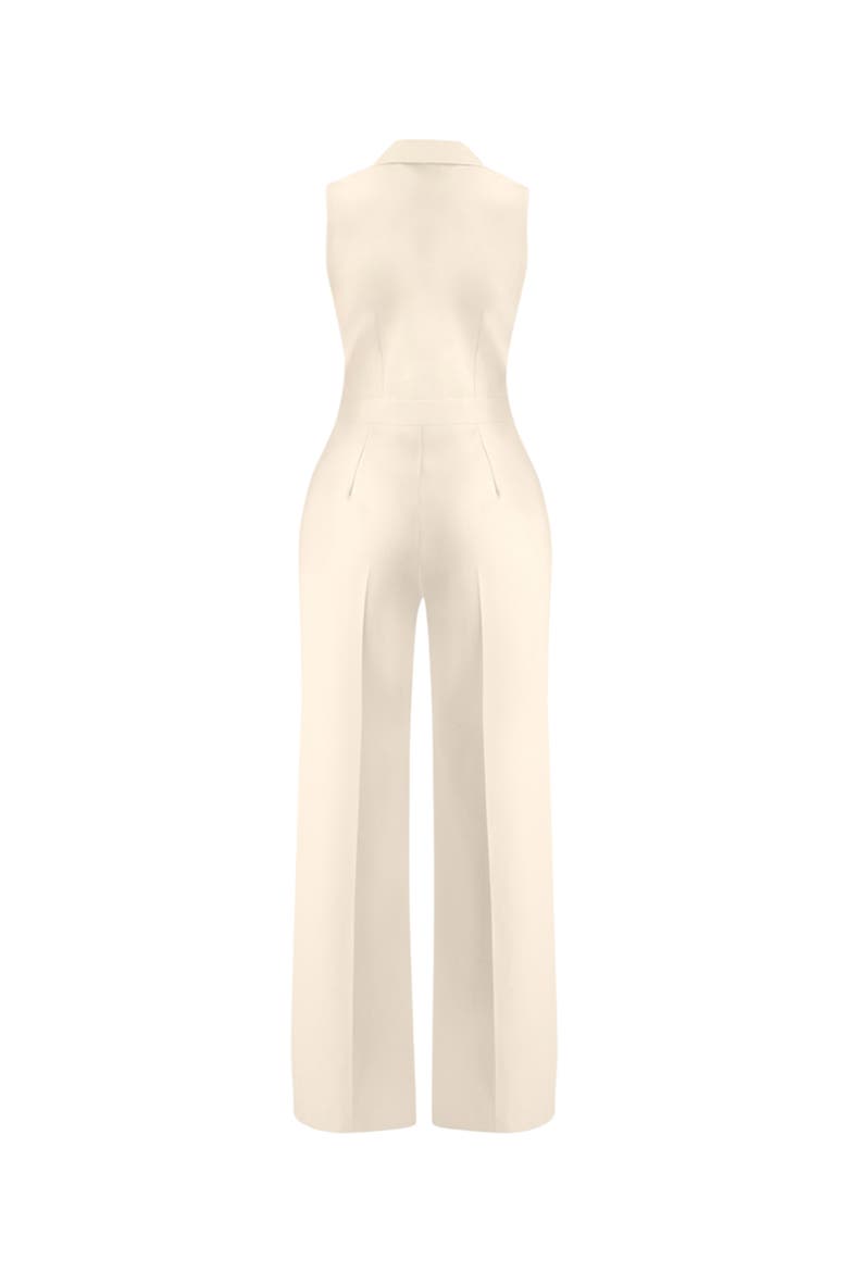 Double Breasted Shawl Collar Jumpsuit, Alternate, color, Natural