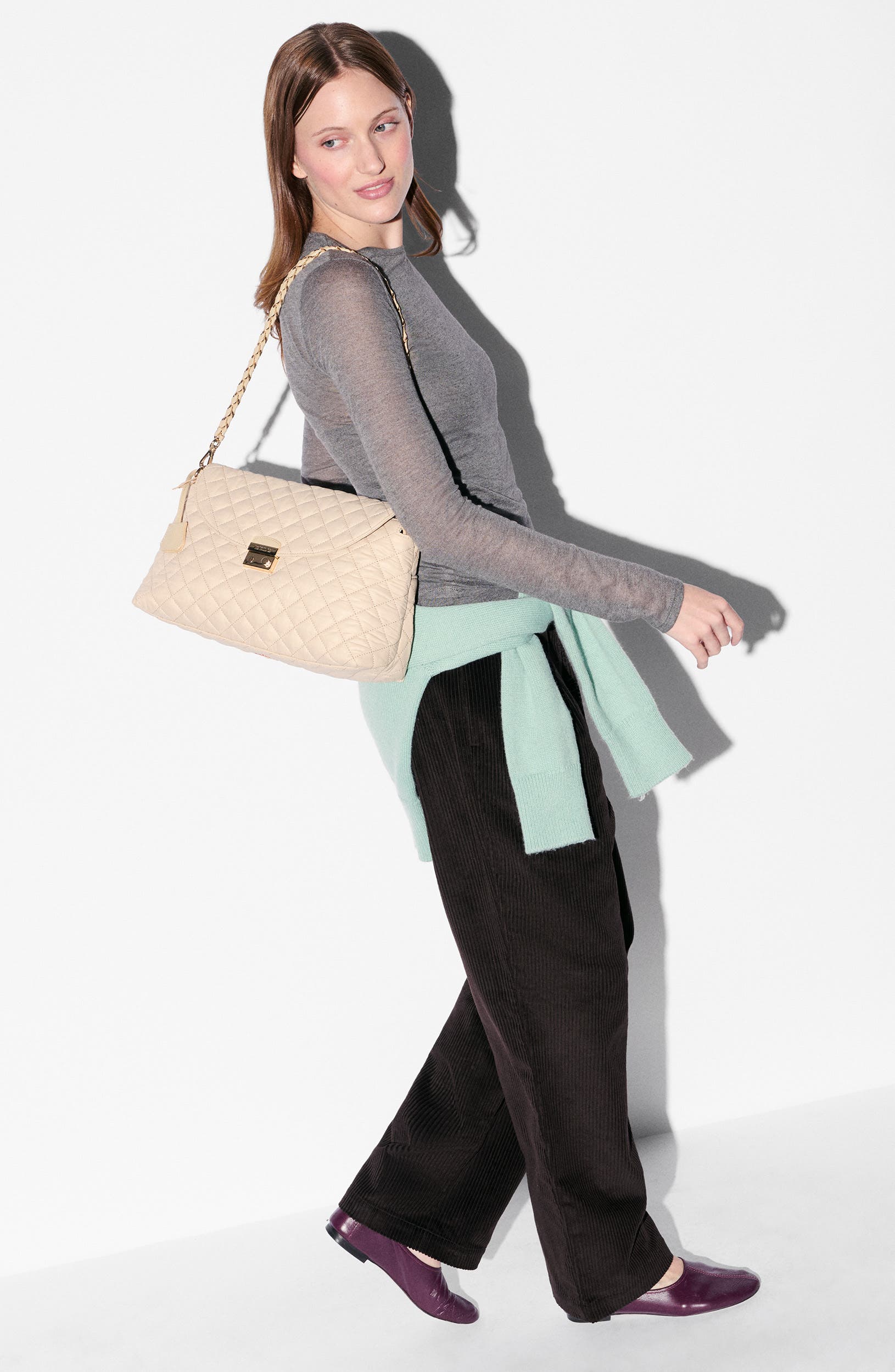 Crosby Lock Shoulder Bag, Alternate, color, BUFF