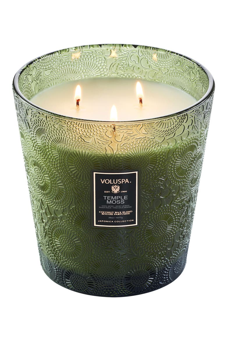 Temple Moss Three-Wick Hearth Candle, Alternate, color, NO COLOR