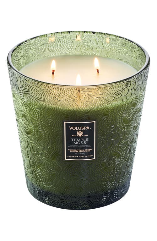 Voluspa Temple Moss Three-wick Hearth Candle In Brown