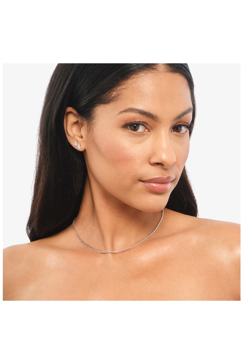 14K Gold Skinny Diamond Tennis Necklace, Alternate, color, WHITE