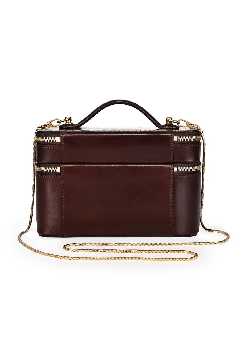 OLD TREND Ixia Genuine Leather Vanity Mini Trunk, Alternate, color, Brown