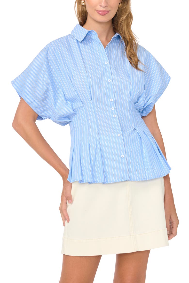 Pleat Waist Dolman Shirt, Main, color, CHAMBRAY BLUE