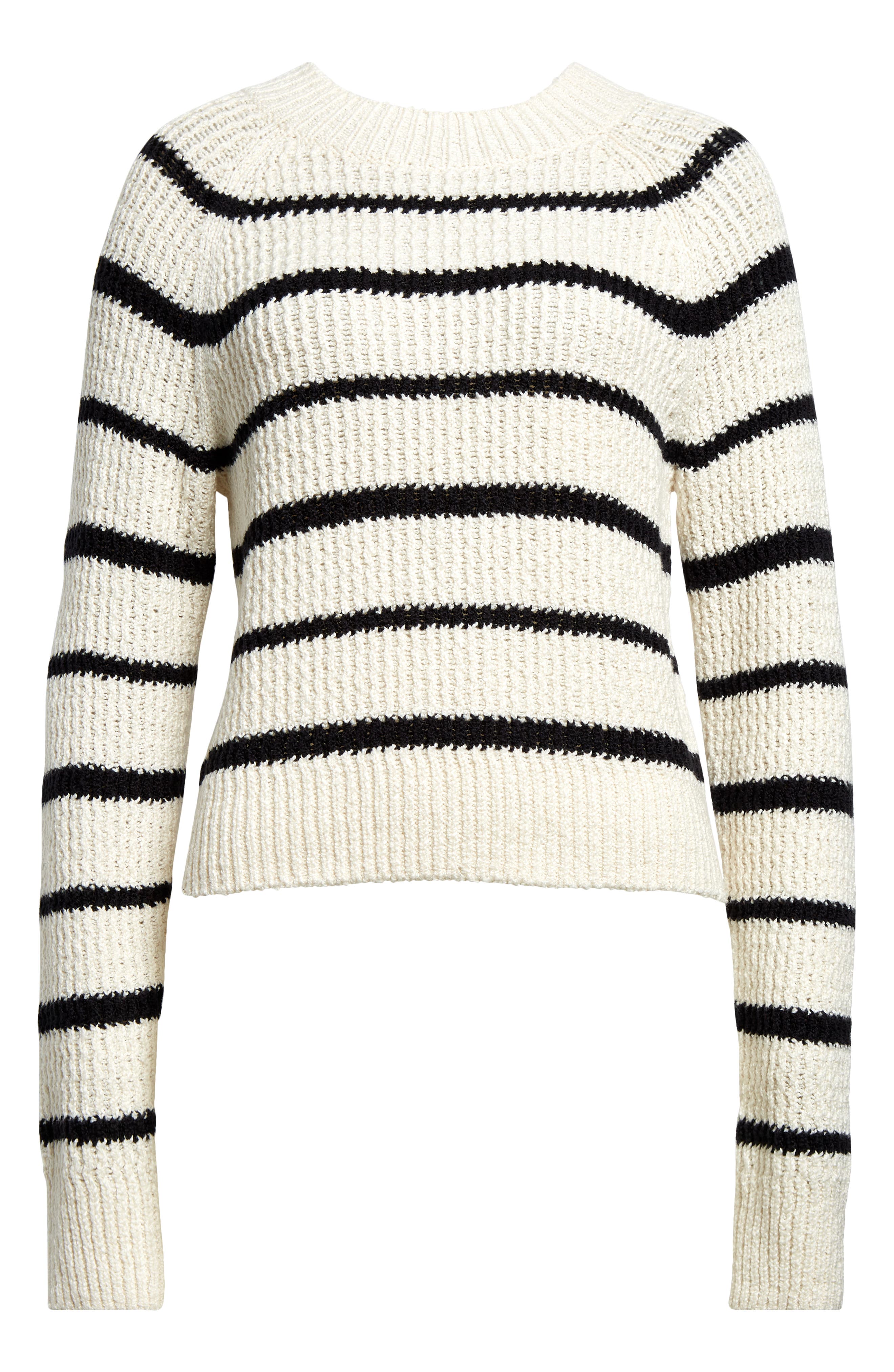 Vince Rib Stripe Crewneck Sweater