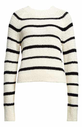 Vince Rib Stripe Crewneck Sweater