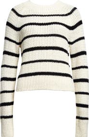Vince Rib Stripe Crewneck Sweater