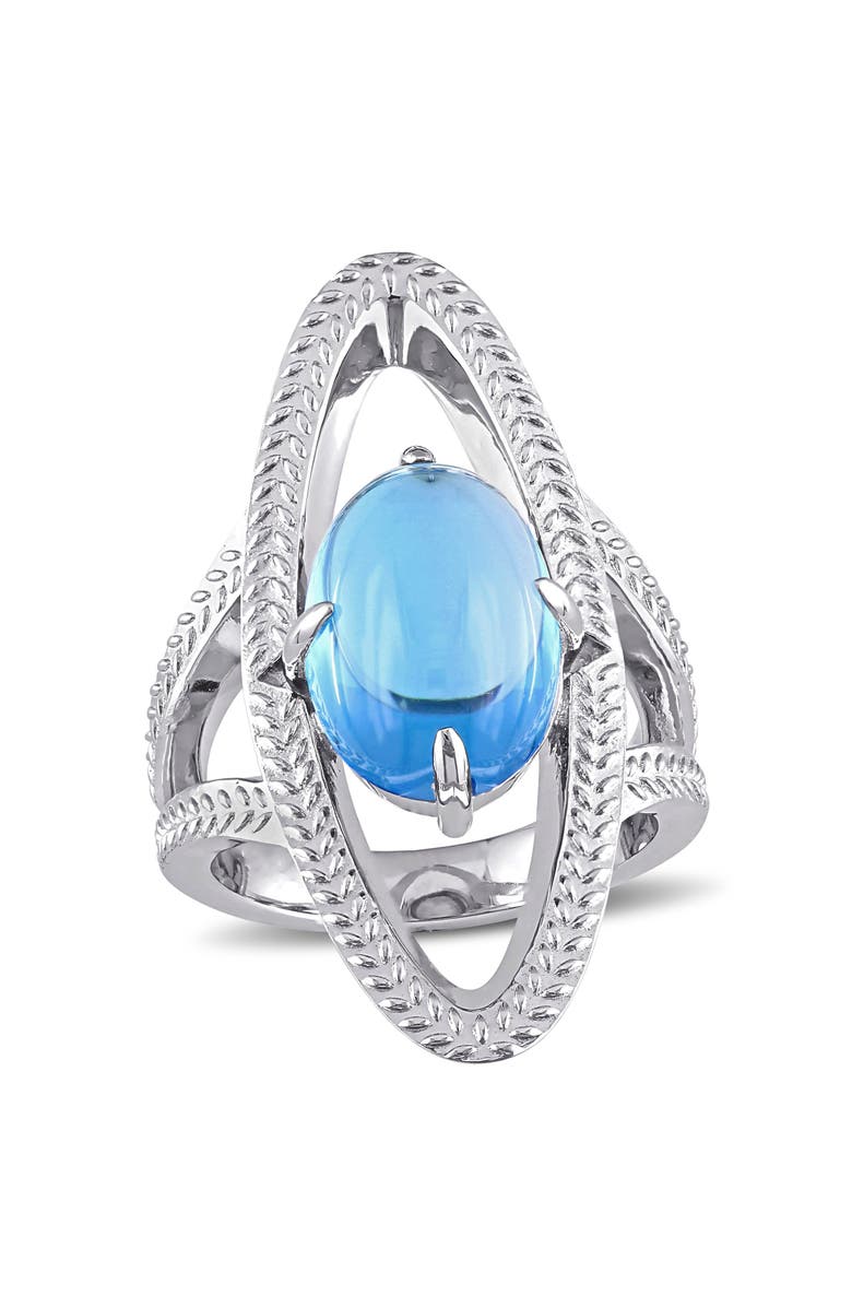 Julianna B. Swiss Blue Topaz Open Link Cocktail Ring Sterling Silver, Main, color, Blue Topaz