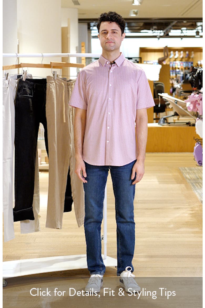 Halyard Trim Fit Check Short Sleeve Button-Up Shirt video