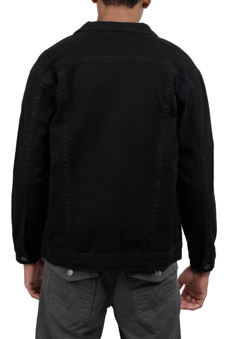 Saddle Stitch Denim Jacket, Alternate, color, BLACK