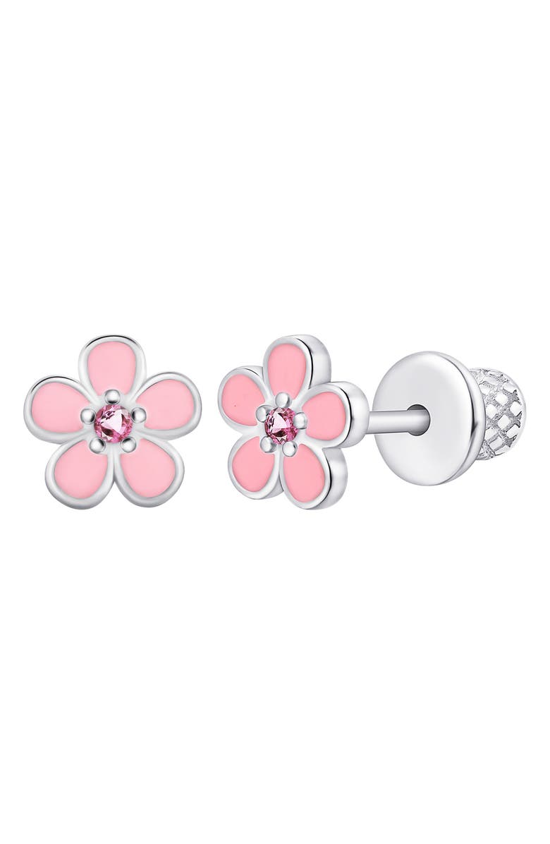 Chanteur Kids' Pink Flower Stud Earrings, Main, color, Pink