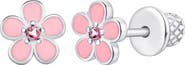 Chanteur Kids' Pink Flower Stud Earrings
