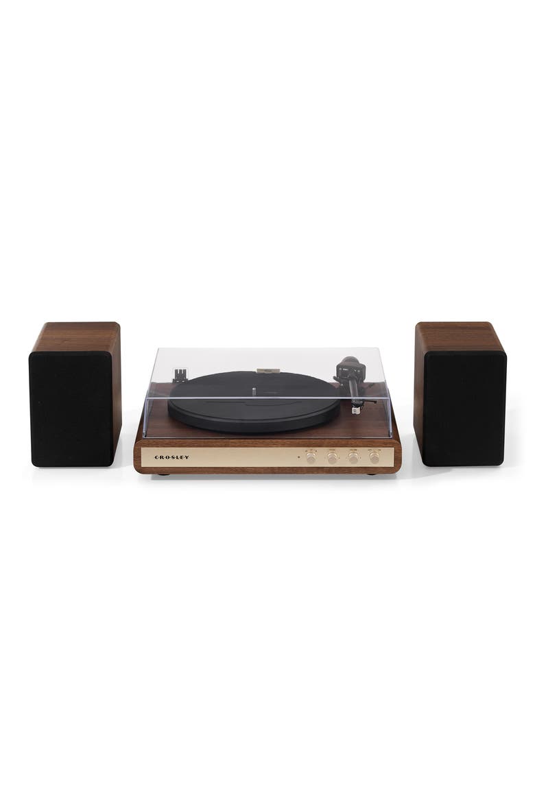 C65 Vinyl Record Player with Speakers, Alternate, color, WALNUT