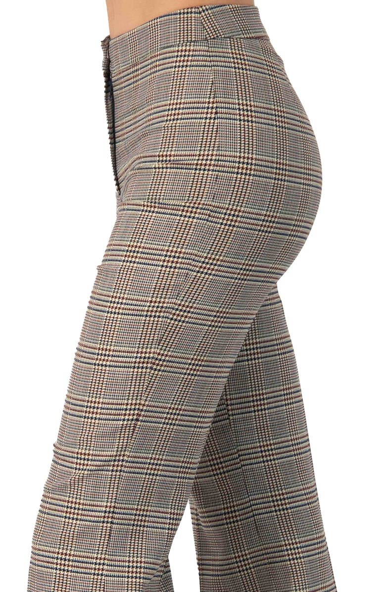 IVONNE Straight-Leg Prince Of Wales Trousers, Alternate, color, Multi-Brown