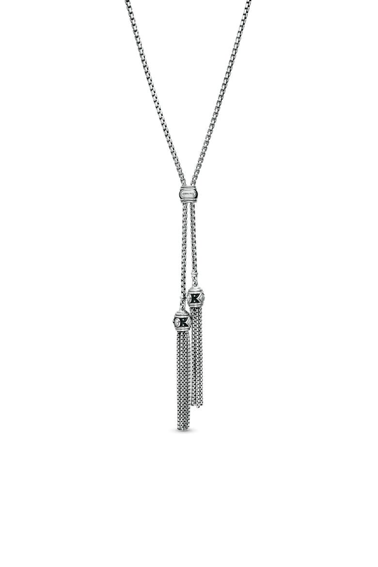 Renaissance Tassel Necklace with Diamonds in Silver, Alternate, color, DIAMOND