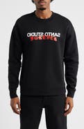 SANTO STUDIO Forever Logo Cotton Fleece Crewneck Sweatshirt