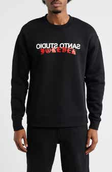 SANTO STUDIO Forever Logo Cotton Fleece Crewneck Sweatshirt