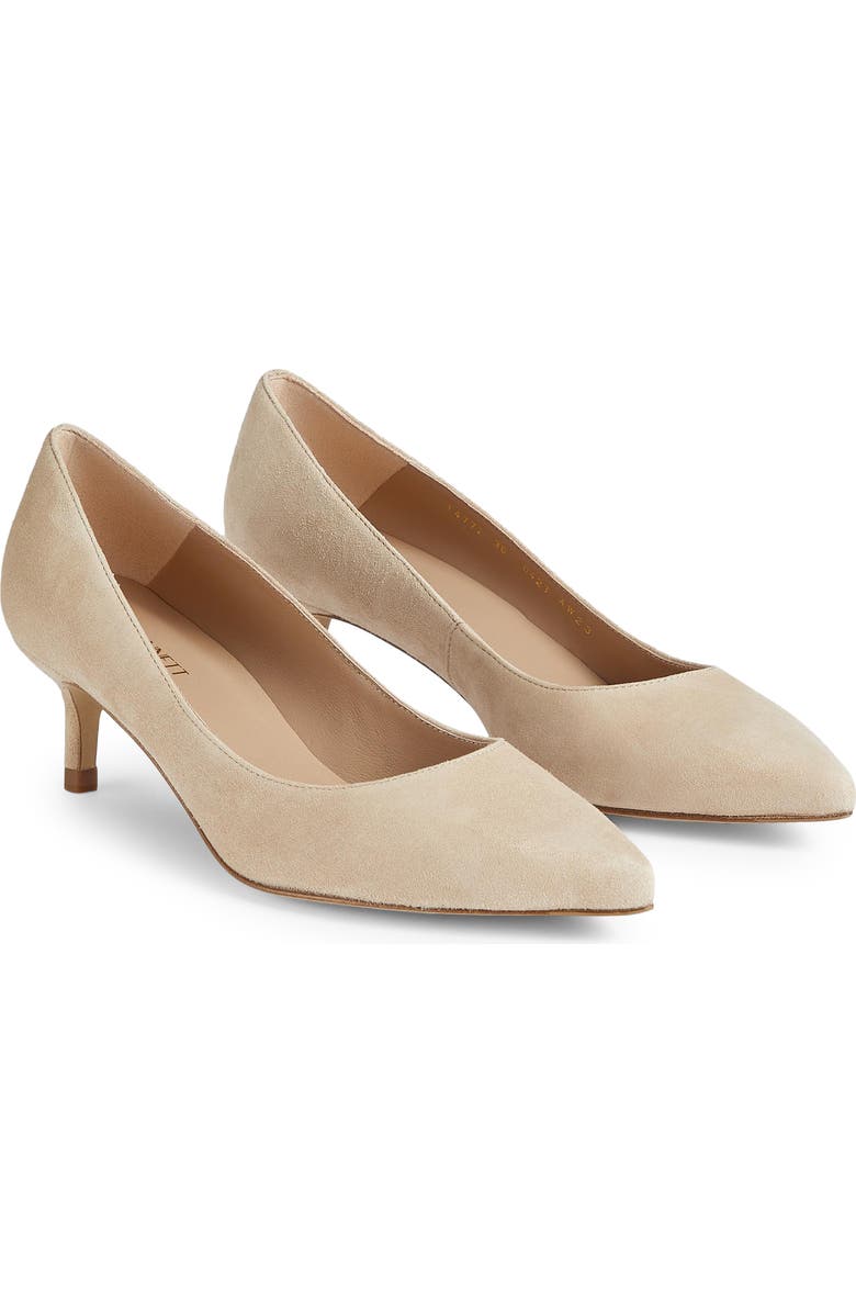 LK Bennett Audrey Pointed Toe Kitten Heel Pump, Main, color, Trench