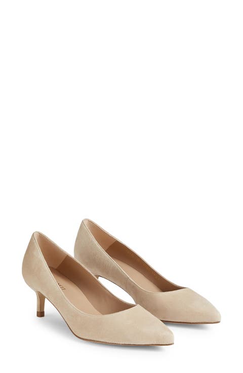Audrey Pointed Toe Kitten Heel Pump (Women)