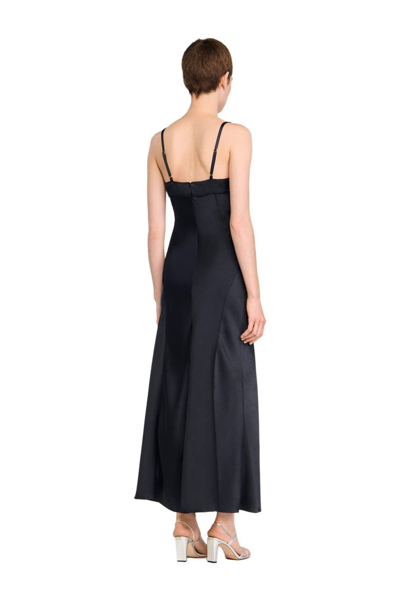 Satin-effect maxi dress, Alternate, color, Navy blue