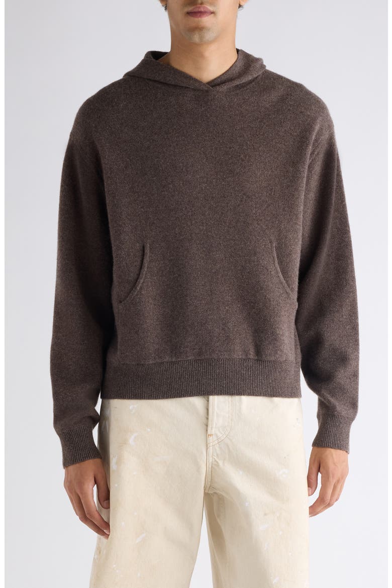 Klama Hooded Cashmere Blend Sweater, Main, color, WALNUT BROWN
