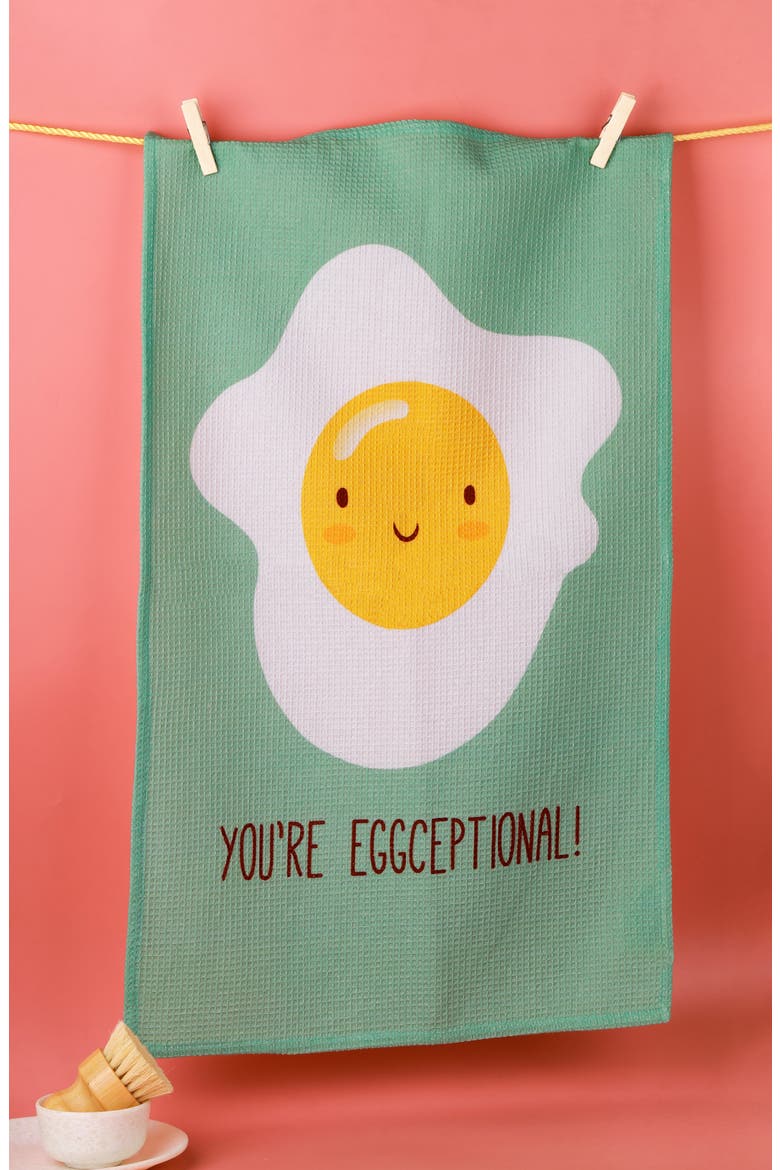 You're Eggceptional Set of 3 Kitchen Towels, Alternate, color, MULTI-COLOR/ TEAL