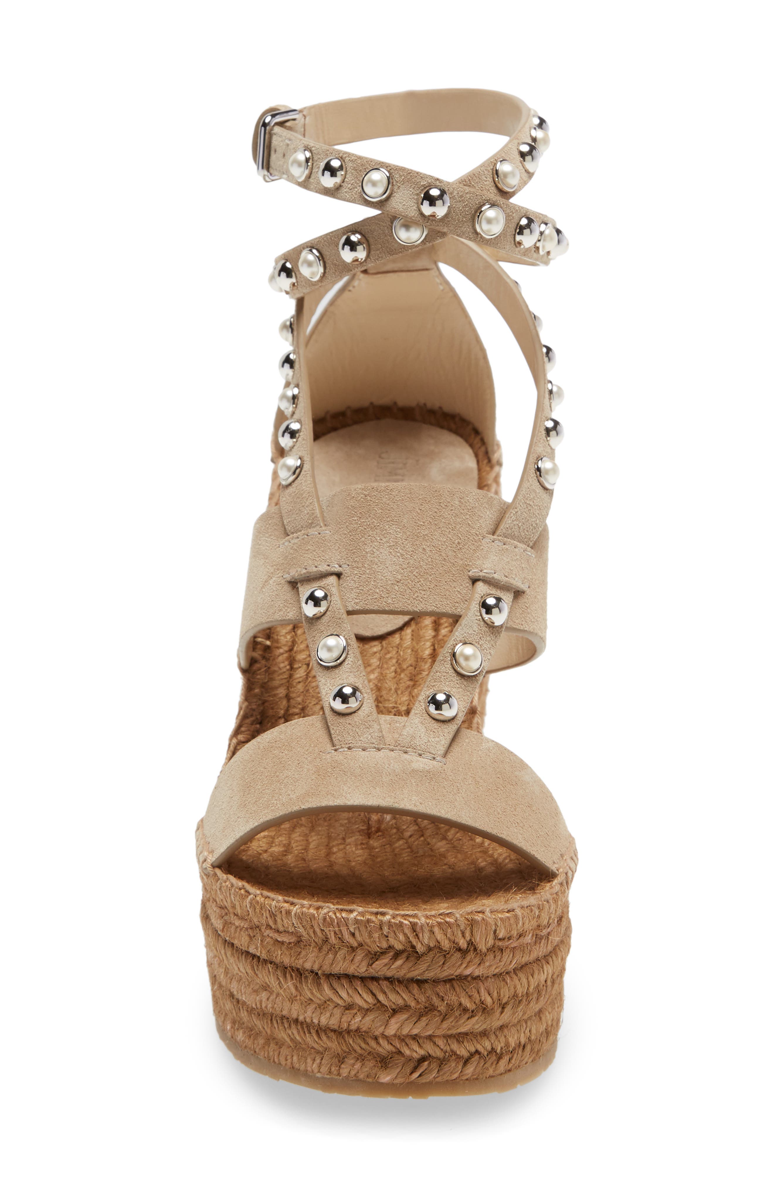 Jimmy Choo Danica Studded Espadrille Wedge Sandal, Alternate, color, 