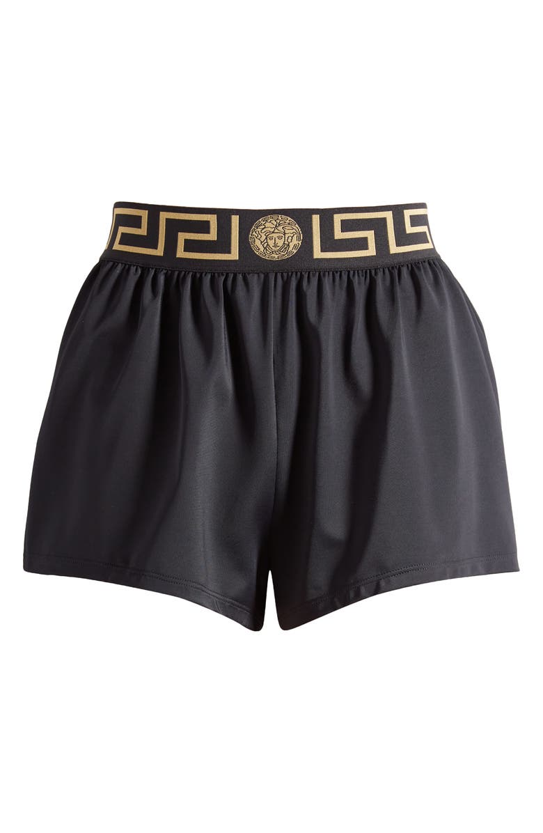 Versace La Greca Cover-Up Shorts, Main, color, Black