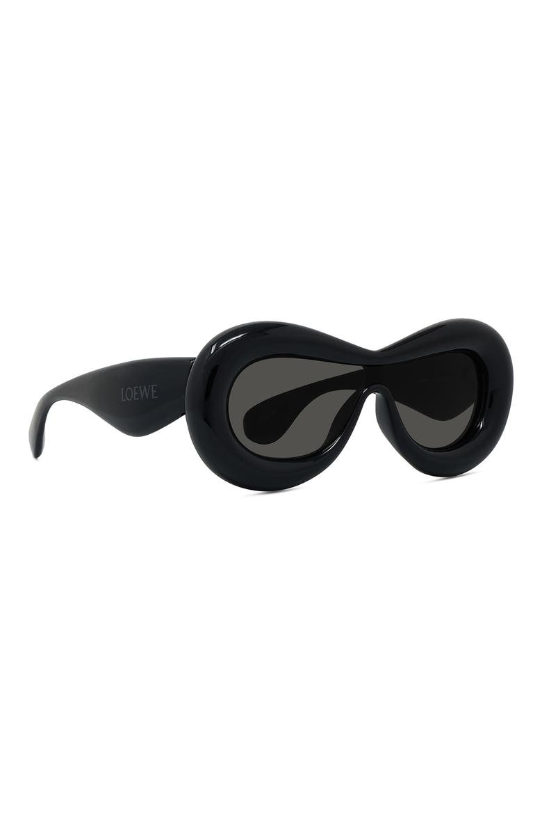 Round Sunglasses, Alternate, color, SHINY BLACK / SMOKE