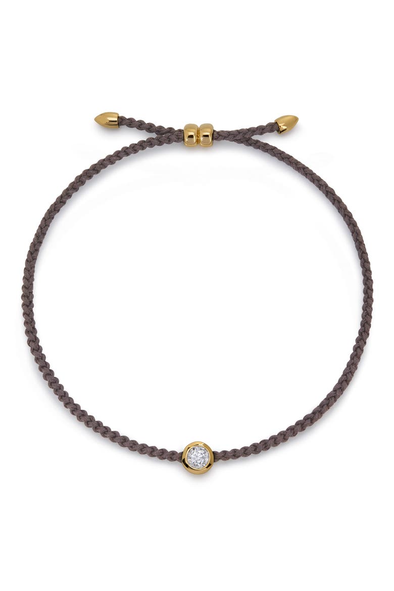 Round Lab Grown Diamond Cord Bracelet, Main, color, 18CT GOLD VERMEIL