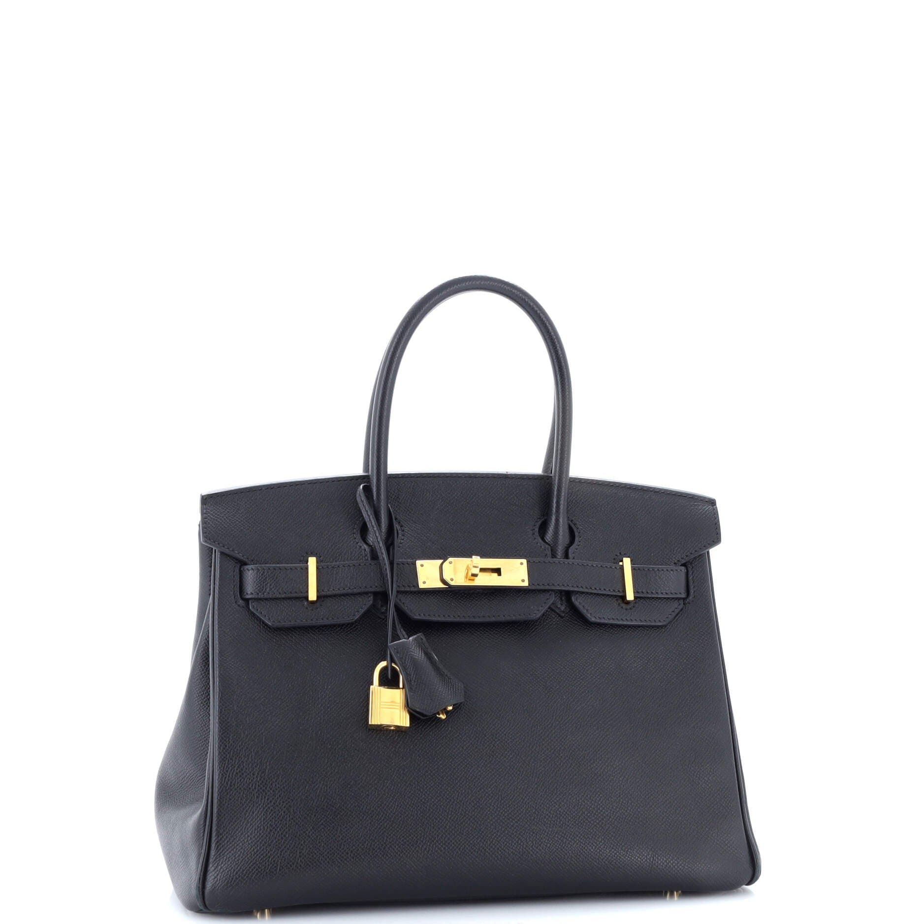 Pre-Owned Hermes Birkin Handbag Black Epsom with Gold Hardware 30, Alternate, color, 