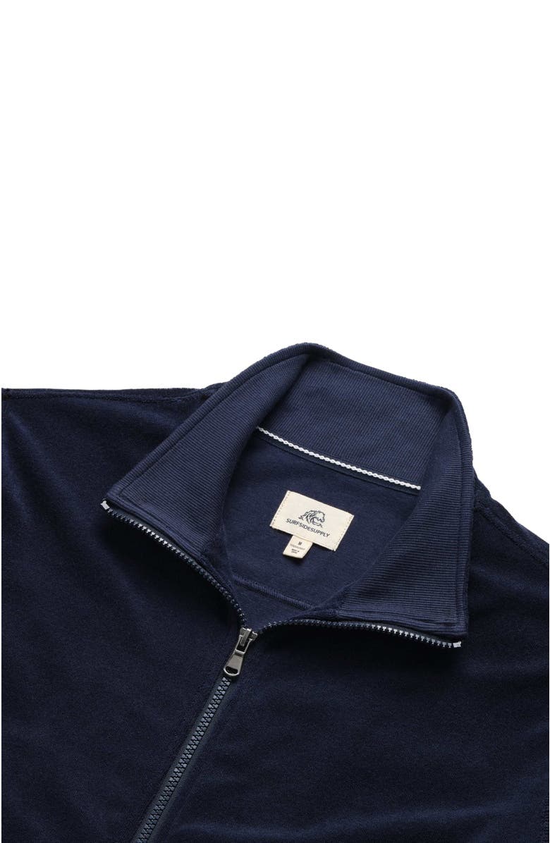 Surfside Supply Co. Frank Saltwater Terry Track Jacket, Alternate, color, Navy Blazer